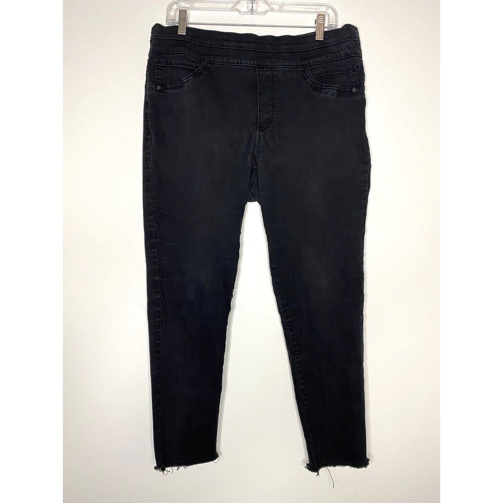 Democracy Womens Black Ab Solution Denim Elastic Waistband Jeans Size 12